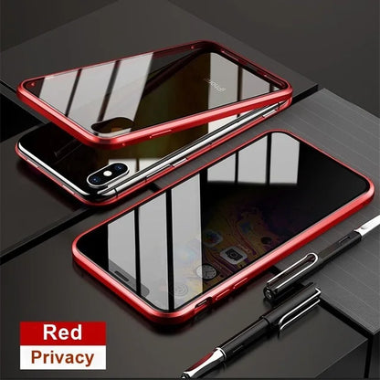 Funda metálica magnética con anti-espionaje para iPhone.